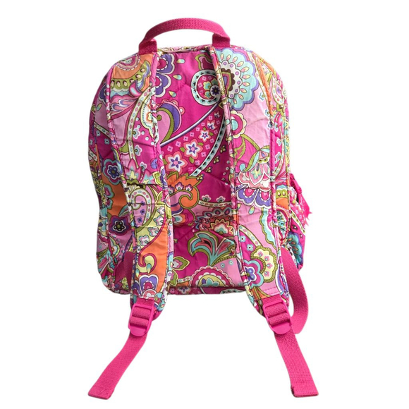 Vera Bradley Women's Campus Backpack Pink Orange Paisley Quilted Large Pockets - Picture 5 of 12